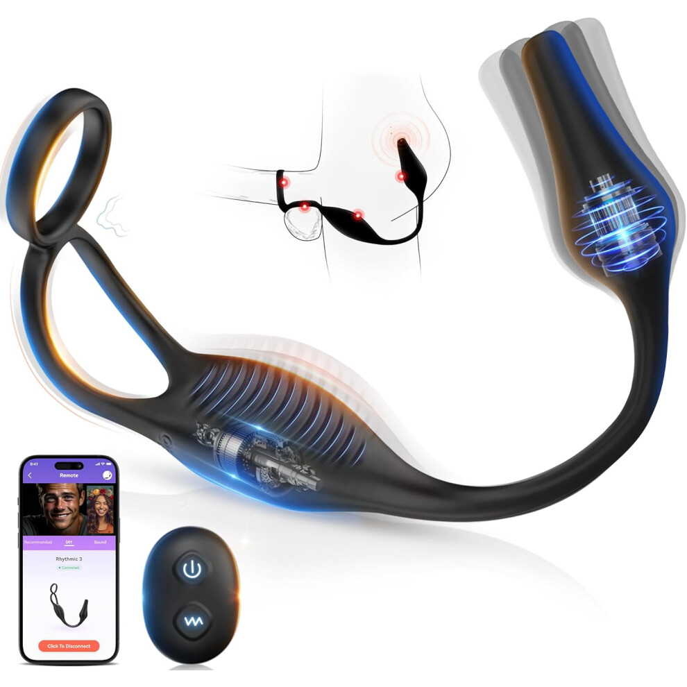 4-in-1 Prostate Massager with Vibrating Cock Ring & Anal Plug