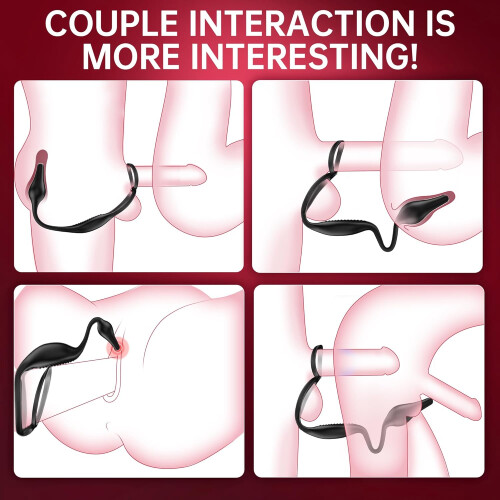 4-in-1 Prostate Massager with Vibrating Cock Ring & Anal Plug 2