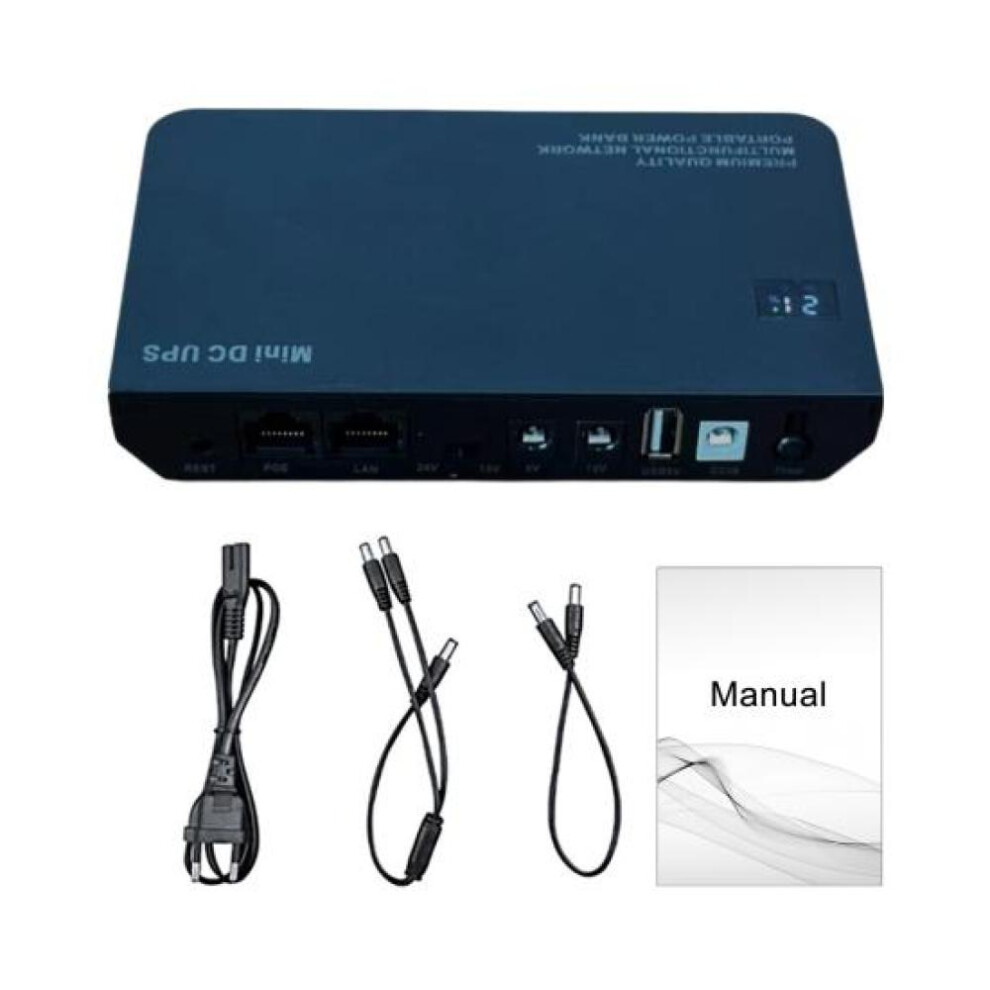 (black, 10400mAh) Uninterrupted Backup Power Multi-output Design Intelligent Monitoring System Overcharge Protection Ups Router Backup Power Supply