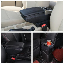(black) For Renault Clio 4 Armrest For Renault Captur Clio 3 Car Armrest Box Accessories Storage Cup Holder Ashtray Rotatable