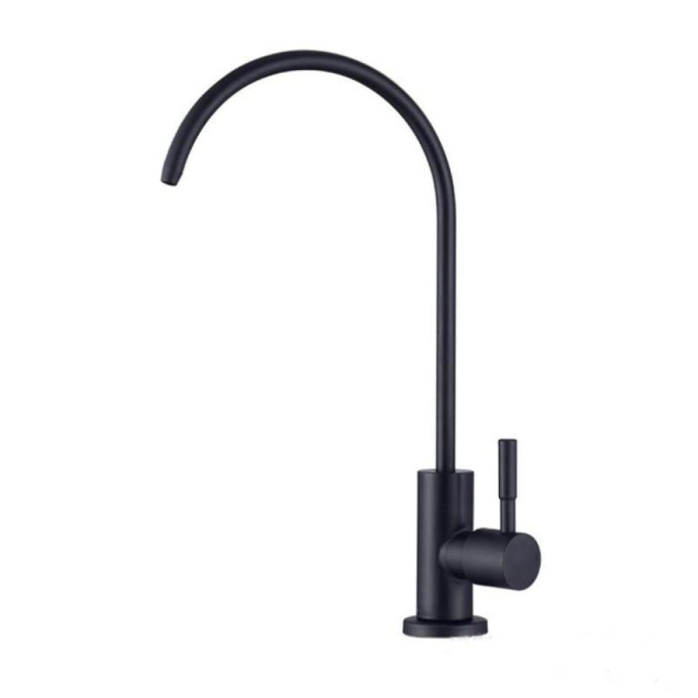 (black) Gooseneck Water Purifier Faucet Reverse Osmosis  Drinking Water Filter Faucet  Stainless Steel  1/2" Ceramic Core