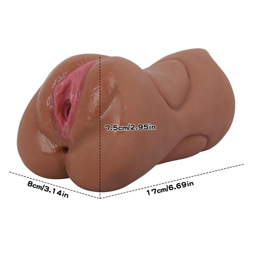 (brown) 3 In 1 Male Masturbator Realistic Vagina Mouth Pocket Pussy Blowjob Masturbation Erotic Products Adult Goods Sex Toys For Men