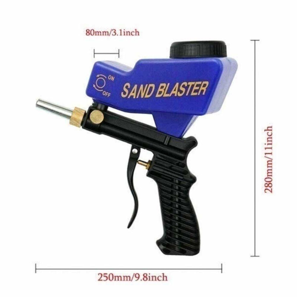 (blue) Anti-rust Protection Air Spot Sand Blaster Gravity Feed Sandblasting Gun