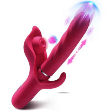 (red) G-spot Bunny Sucking Vibrator Clitoral Stimulator Vaginal Anal Masturbator Massager Rose Vibrator Couples Sex Adult Toys