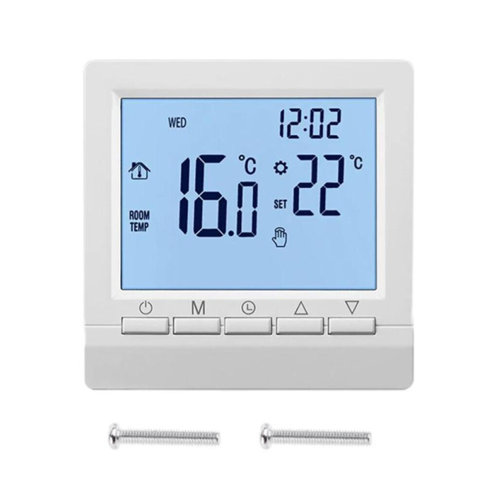 (White Backlight) Digital Thermostat Programmable Gas Boiler Heating Temperature Regulator Intelligent Thermostat Room Temperature Controller Energy Saving Termostato