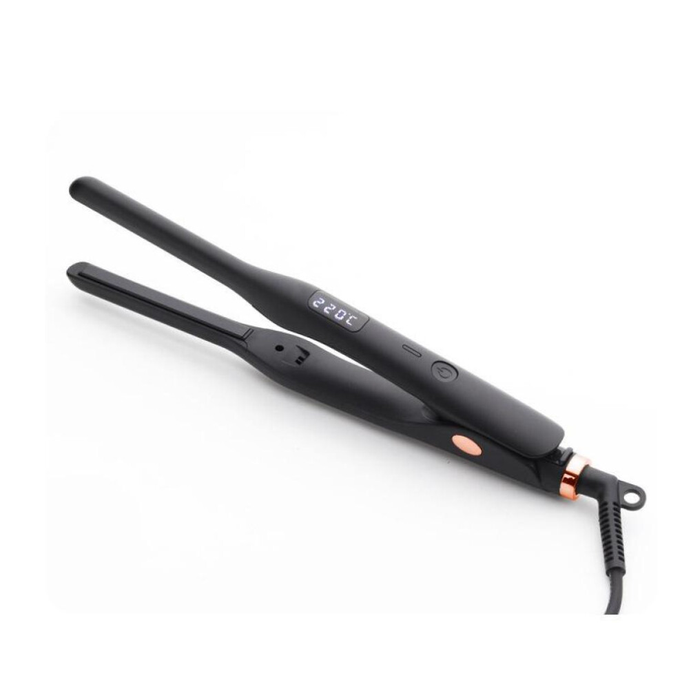 (black, US Plug) Mini 2 In 1 Hair Straightener And Curler 9mm Flat Iron Short Hair Straightening Styling Tools Ceramic Hair Crimper Corrugation Curling Irons