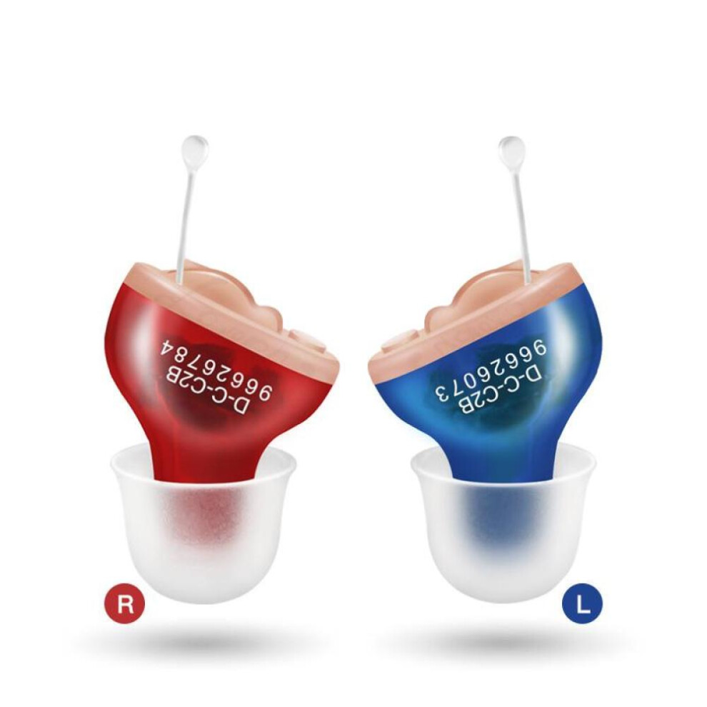 (red,blue) Mini Invisible Hearing Aids For Deafness Wireless Headphones Ear Adjustment Tools Audio Amplifier Listening Devices 1pair