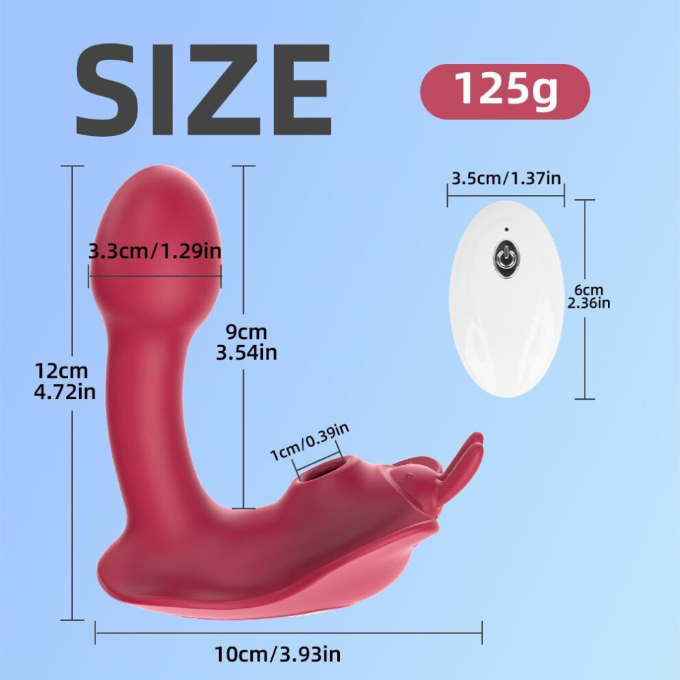 (alizarin crimson) For Women Sucker Panties Butterfly Vibrator Clitoris Sucker Massager Vaginal G-spot Powerful Vibration Stimulator Women Sex Toys