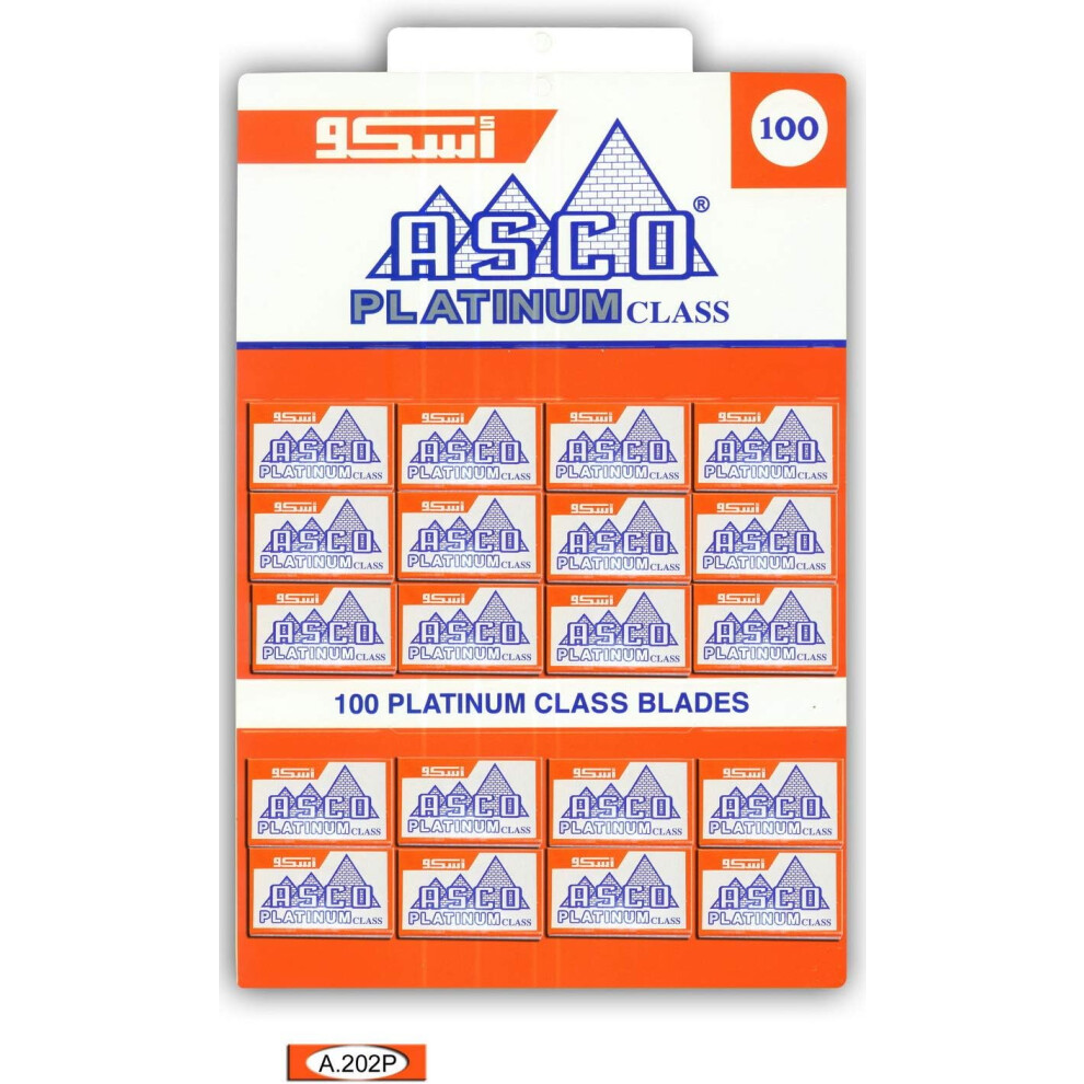 100 Asco Platinum Double Edge Razor Blades