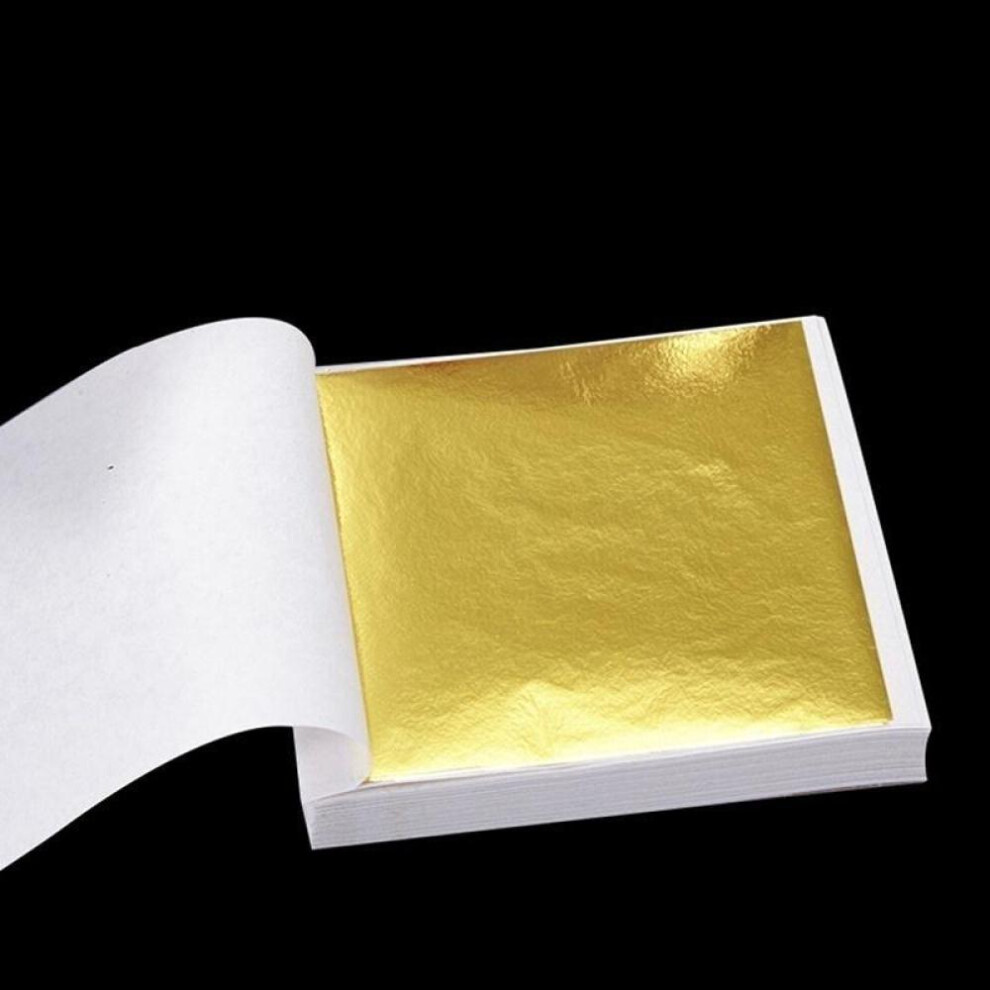(gold) 100 Pcs/set Gold Color Leaf Sheets For Art Crafts Design Gilding Framing Scrap