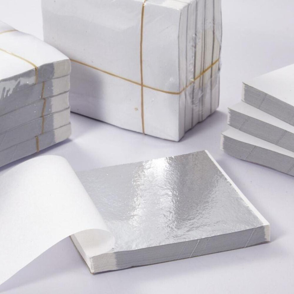 (silver) 100 Pcs/set Gold Color Leaf Sheets For Art Crafts Design Gilding Framing Scrap