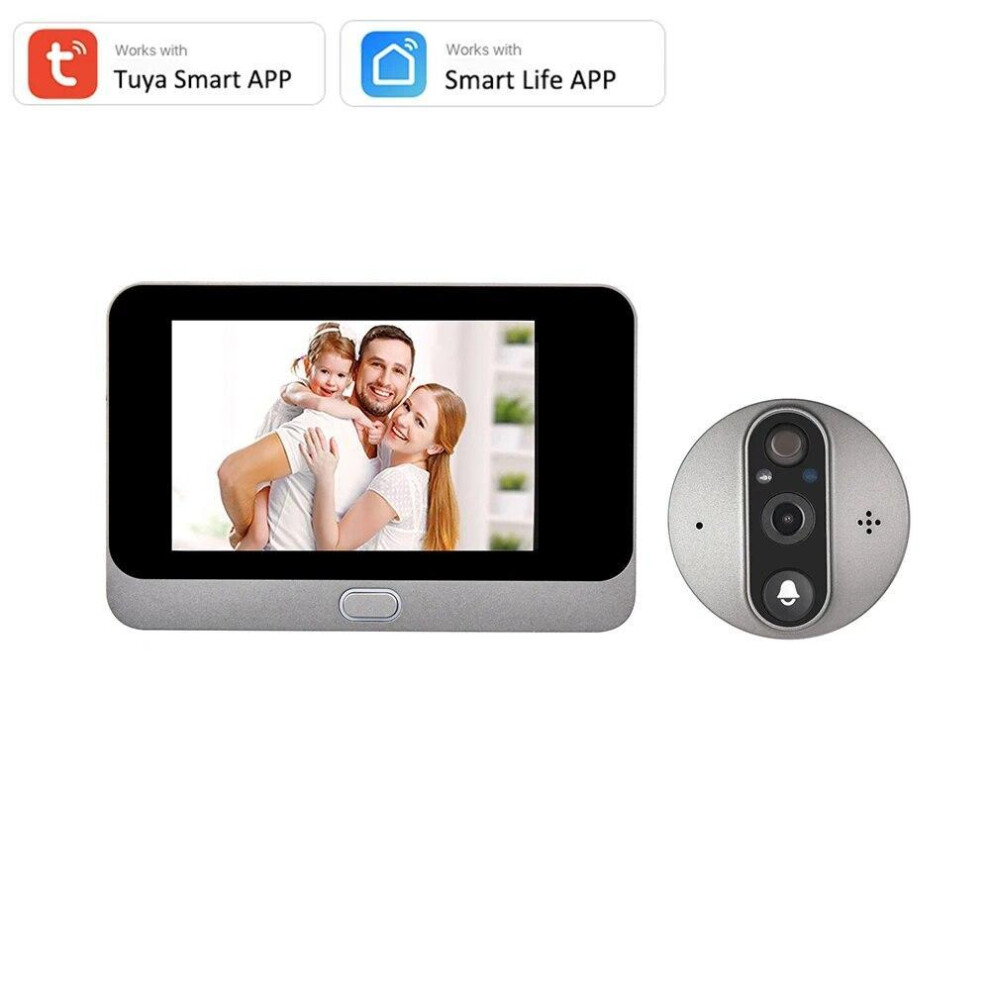 (Doorbell Camera R9) 4.3" Smart Tuya 1080p Wifi Door Bell Eye Peephole Camera 5000mah Battery Pir Motion Detector Ir Home Digital Viewer