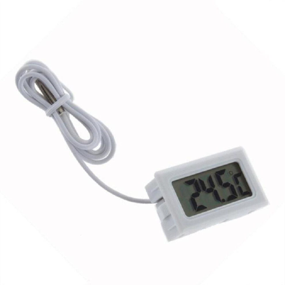 (white) Lcd Digital Probe Fridge Freezer Thermometer Waterproof Temperature Meter Used For Aquarium Tank Refrigerator
