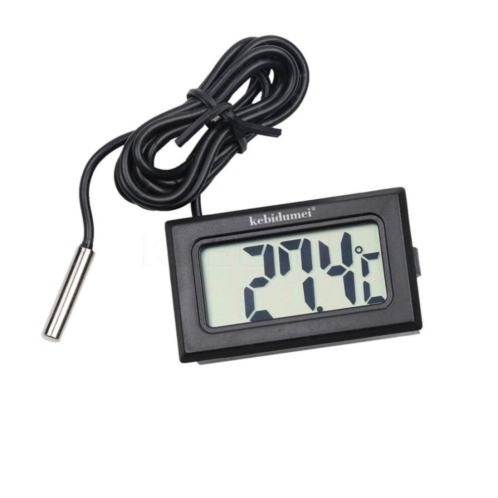 (black) Lcd Digital Probe Fridge Freezer Thermometer Waterproof Temperature Meter Used For Aquarium Tank Refrigerator