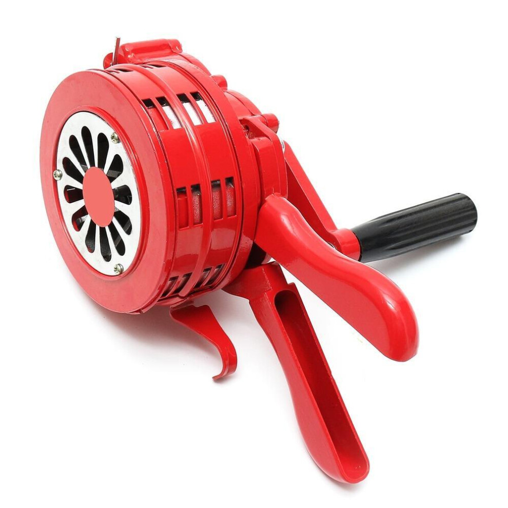 (red) 1pc 110db Hand Crank Siren Horn Manual Operated Metal Alarm Air Raid Emergency Safety
