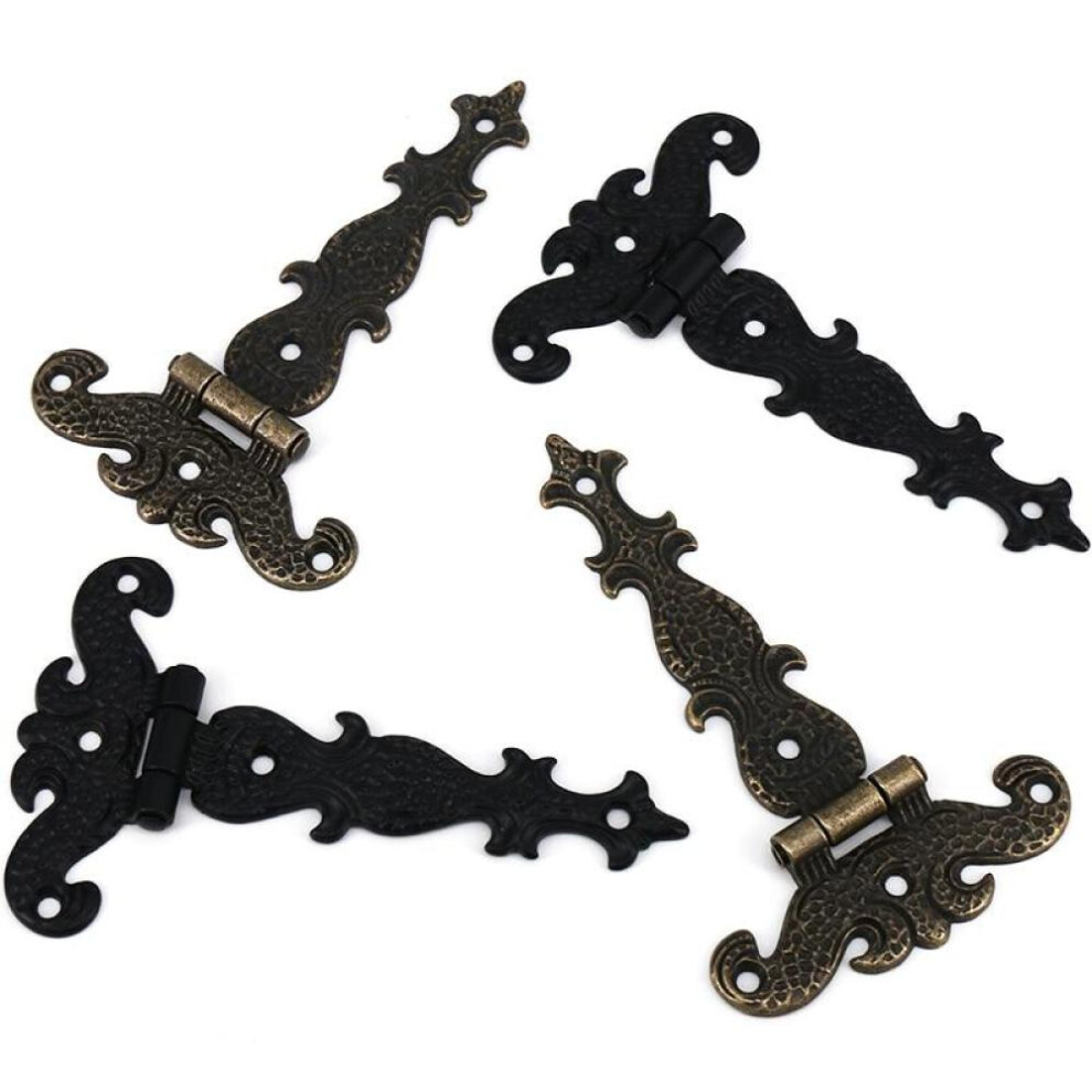 (bronze) 2Pcs 113*69mm Antique Bronze/Black Hinge for Windows Cabinet Cupboard Wardrobe Doors Wooden Boxes Jewelry Case Chest