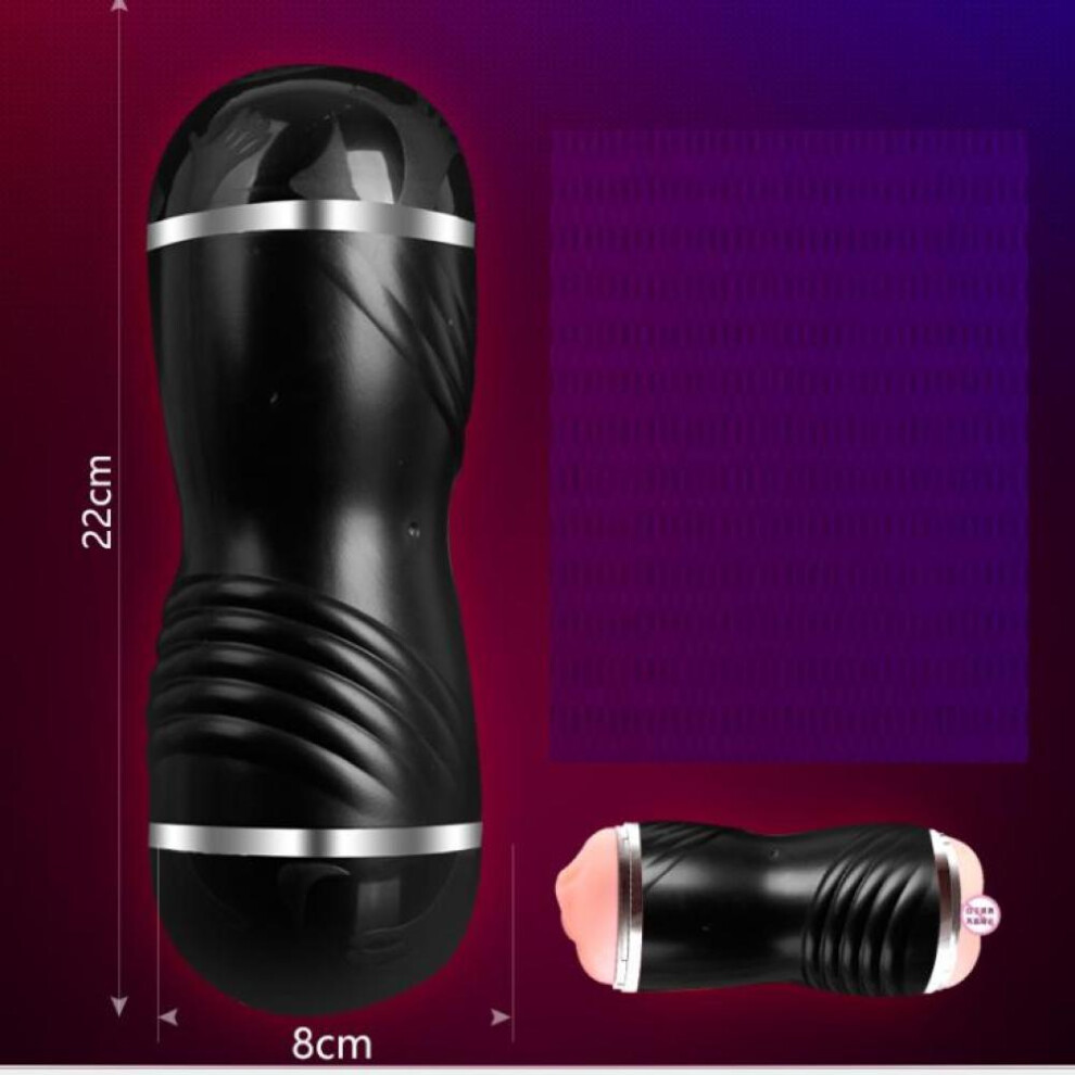 (black) Masturbator cup male masturbator realistic oral blowjob artificial vagina pocket pussy