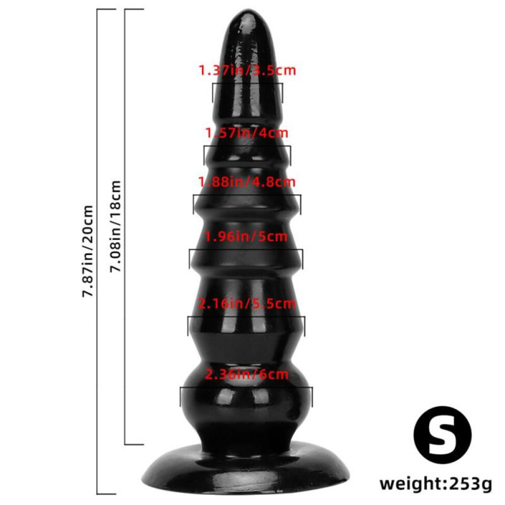 (black, S) Spiked Small Large Oversized Anal Plugs Suction Cups Posterior Anal Sex Toys Erotic Daisy Extra Thick Fisting Adult Toys