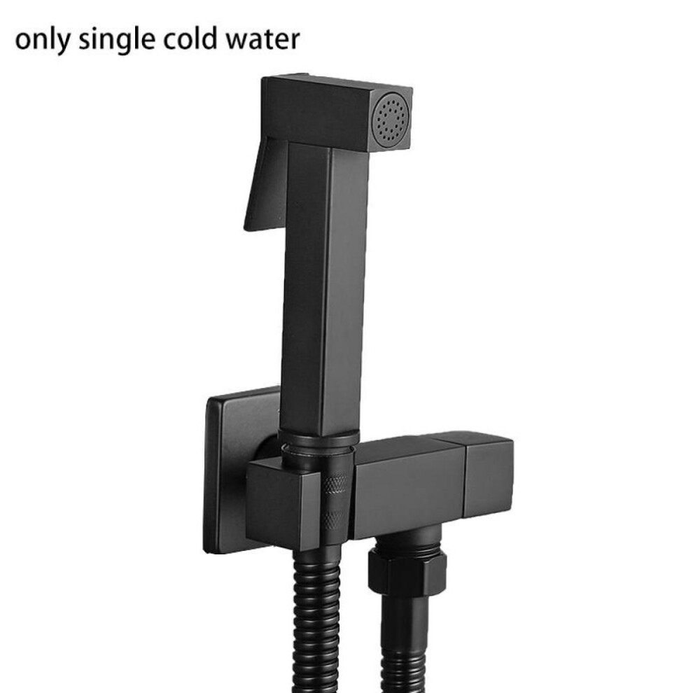 (black) Brass Bidet Faucet Single Cold Water Tap Handheld Bidet Spray Shower Set Toilet Shattaf Sprayer Douche Hygienic Shower Black