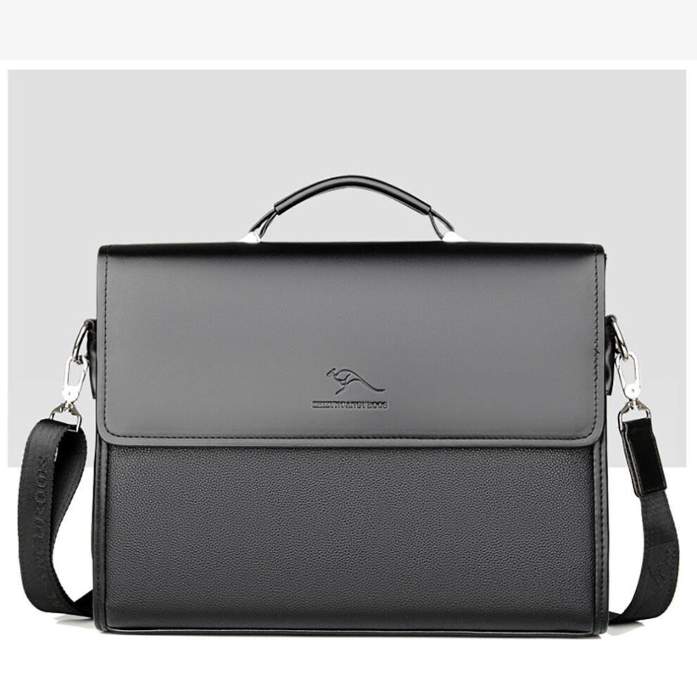 (black) Men&apos;s Leather Shoulder Bags, Men&apos;s Leather Business Casual Briefcases, Men&apos;s Leather Bags, Cross-body Cross-body Handbags