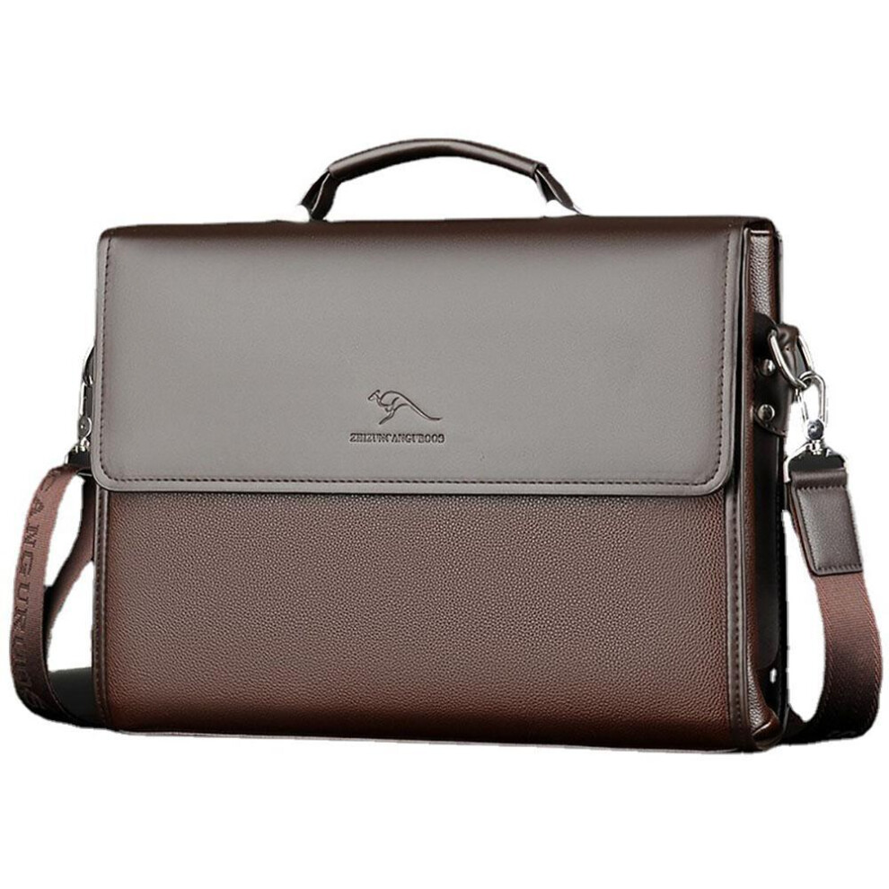 (brown) Men&apos;s Leather Shoulder Bags, Men&apos;s Leather Business Casual Briefcases, Men&apos;s Leather Bags, Cross-body Cross-body Handbags