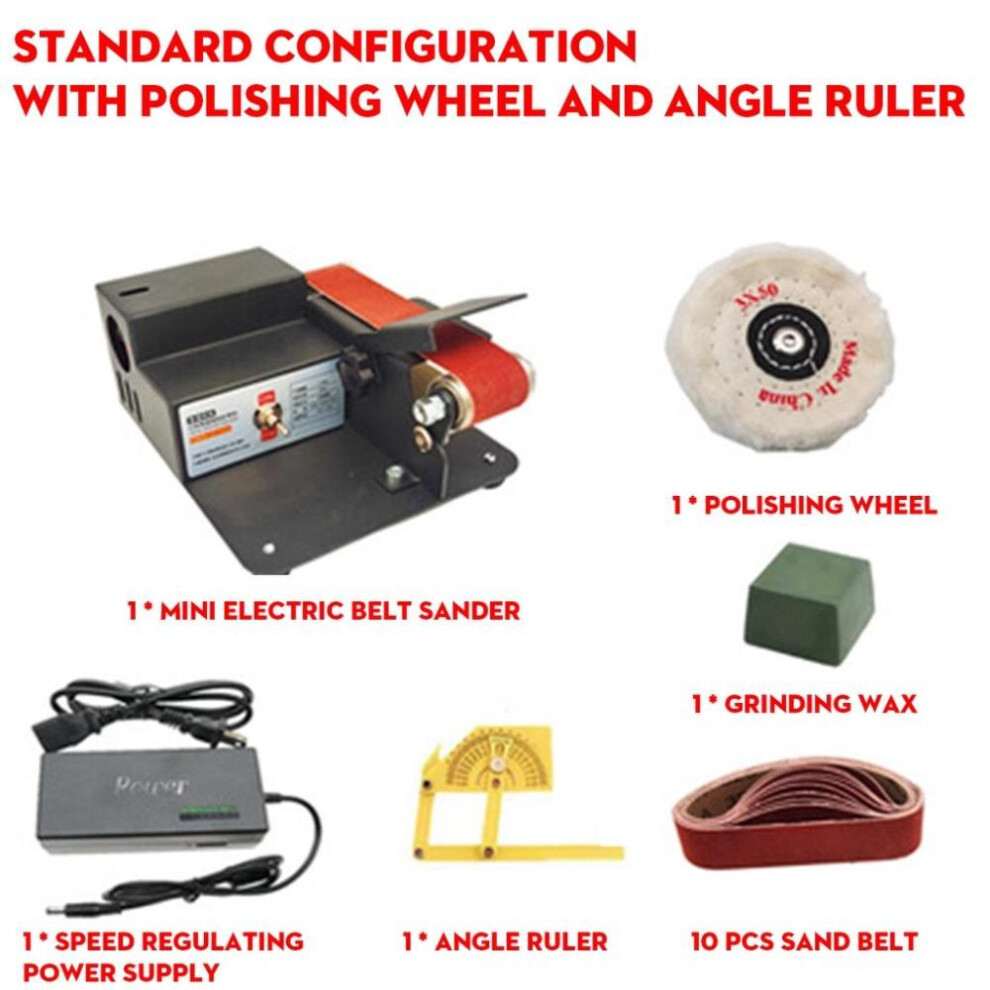 (Pattern 2) 110v/220v 5000-10000rpm Multifunctional Grinder Mini Electric Belt Sander Diy Polishing Grinding Machine Cutter Edges Sharpener