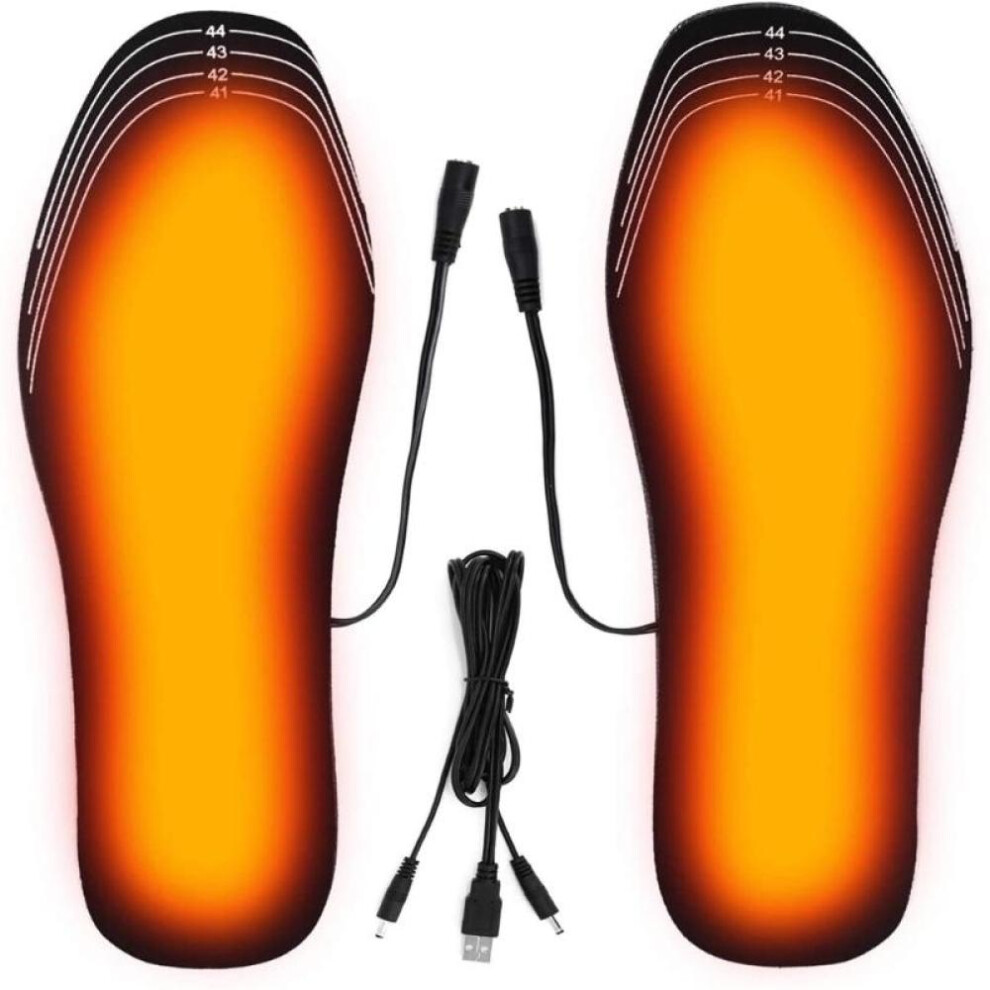 (as the picture, Shoe Size (35-40)) Usb Heated Shoe Insoles Electric Foot Warming Pad Feet Warmer Sock Pad Mat Winter Outdoor Sports Heating Insole