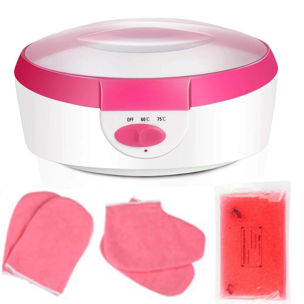 (pink) Warmer Wax Machine Paraffin Heater For Hand Foot Spa Skin Rejuvenation Pedicure Waxing Kit Therapy Bath Moisturizing With Gloves