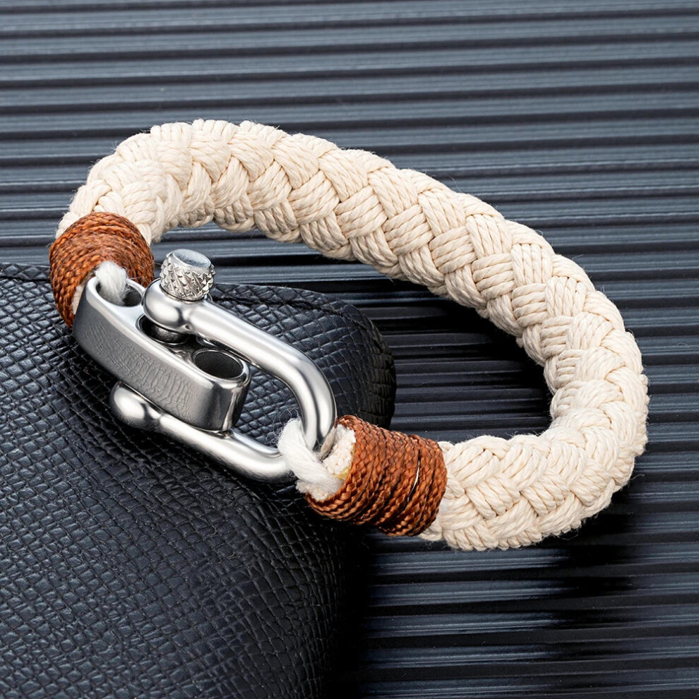 (19 20CM, off white) Nautical Style Wide Rope Bracelet Men Handmade Jewelry-image-OPC-PFTGYZ6-NEW