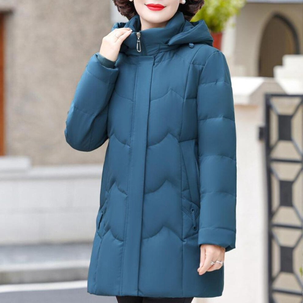 (blue, 5XL) Winter Feather Coats For Women  New Plus Size Xl-6xl Thick Warm 90% White Duck Down Jackets Hooded Casual Middle Age Woman Parkas