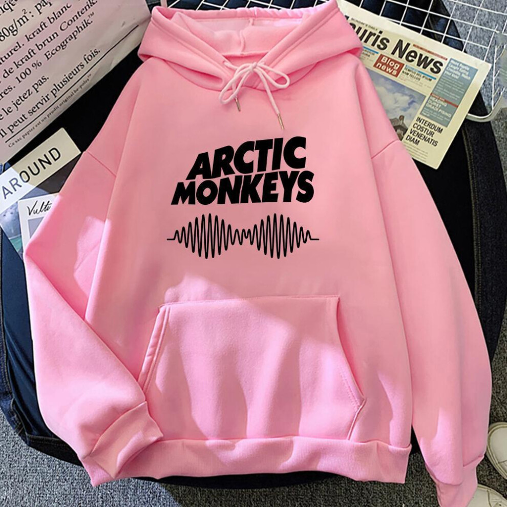 (pink, 2XL) Harajuku Vintage Arctic Monkeys Sound Wave Printed Hoodies Mens Autumn Pullovers Music Kpop Skateboard Sweatshirts Hooded