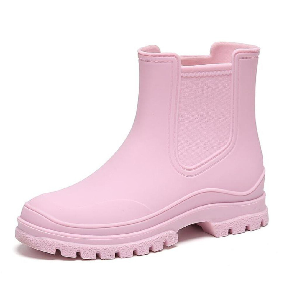 (pink, 40) Rain Boots Women Garden Galoshes Waterproof Rubber Chelsea Boot Female Non-slip Rainshoes Fishing Water Shoes Botas Lluvia Mujer