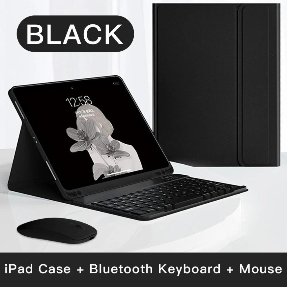 (black, 10th 10.9) Tablet Leather for IPad Case Pro 11 Air4/5th Bluetooth Keyboard Case for IPad 9/10th Generation Case with Pen Tray Shockproof Protection Cover