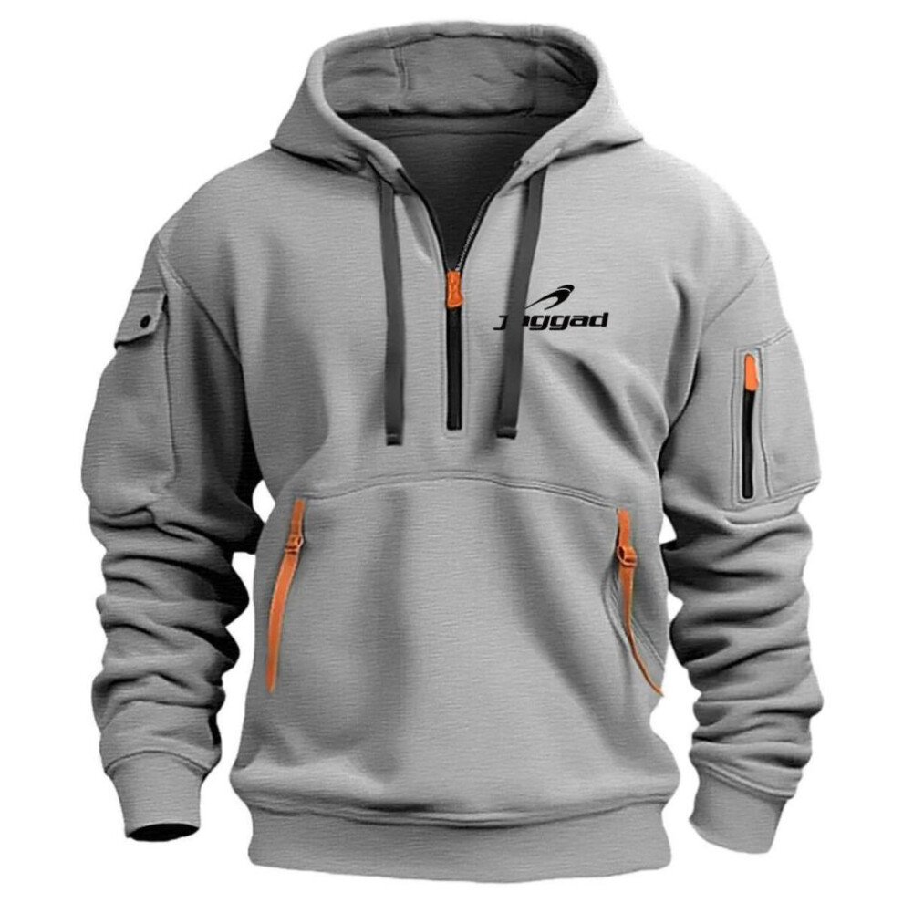 (light grey, XXXL) 2024 New Men&apos;s Hoodie Quarter Zip Hoodies Pocket Sports&outdoor Streetwear Cool Casual Spring Fall Clothing Hoodies Sweatshirts