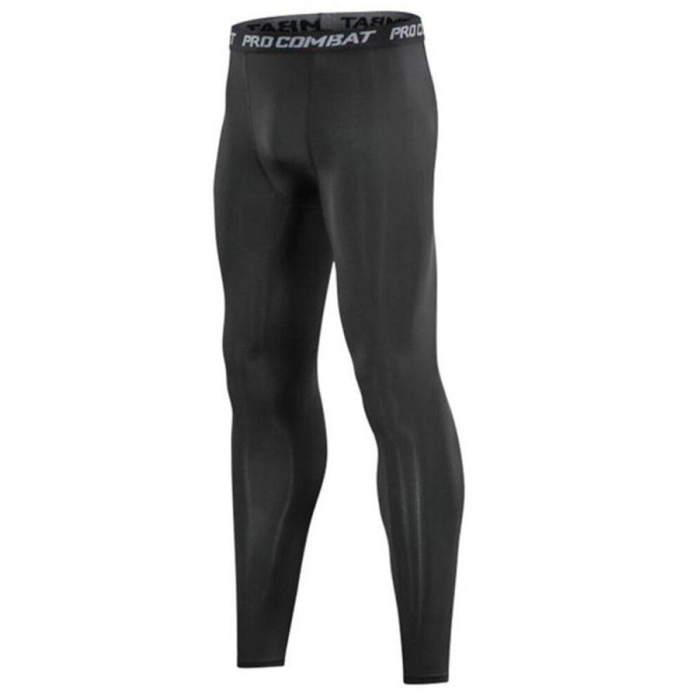 (black, XL) Men Base Layer Running Pants Tights Bottoming Gym Yoga Fitness Basketball Outdoor Training Sports Leggings Gray Trousers Warm Pants