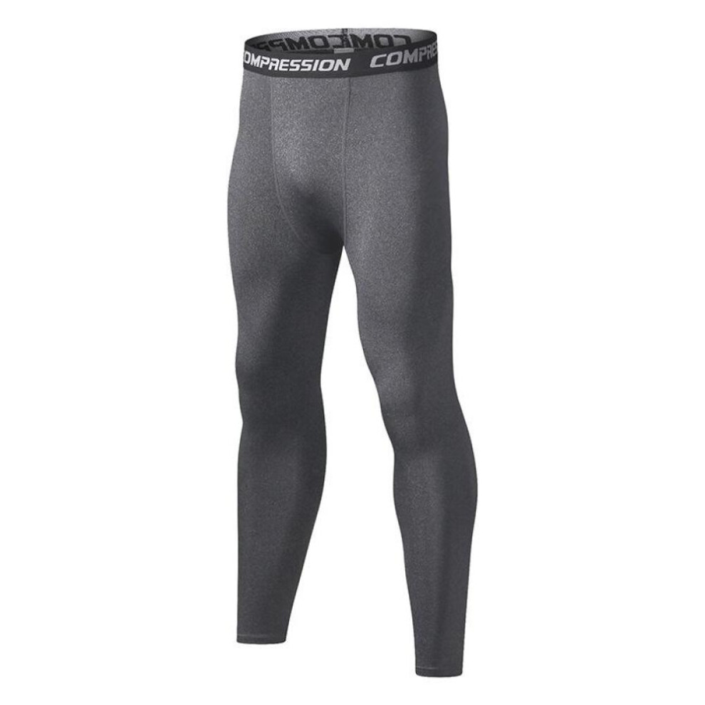 (dark gray, S) Men Base Layer Running Pants Tights Bottoming Gym Yoga Fitness Basketball Outdoor Training Sports Leggings Gray Trousers Warm Pants