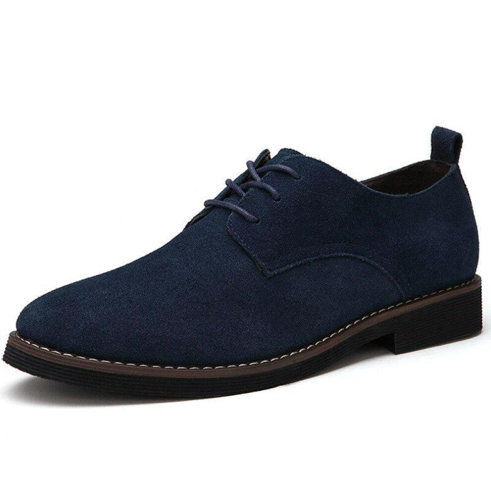 (blue, 40) Men Shoes Pu Suede Leather Casual Men Leather Shoes Male Dress Non-slip Breathable Shoes