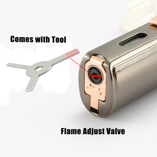 (Grey) 420 Carbon Steel Cigar Cutter and Lighter Set. 2