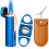 (Blue) 420 Carbon Steel Cigar Cutter and Lighter Set. 1