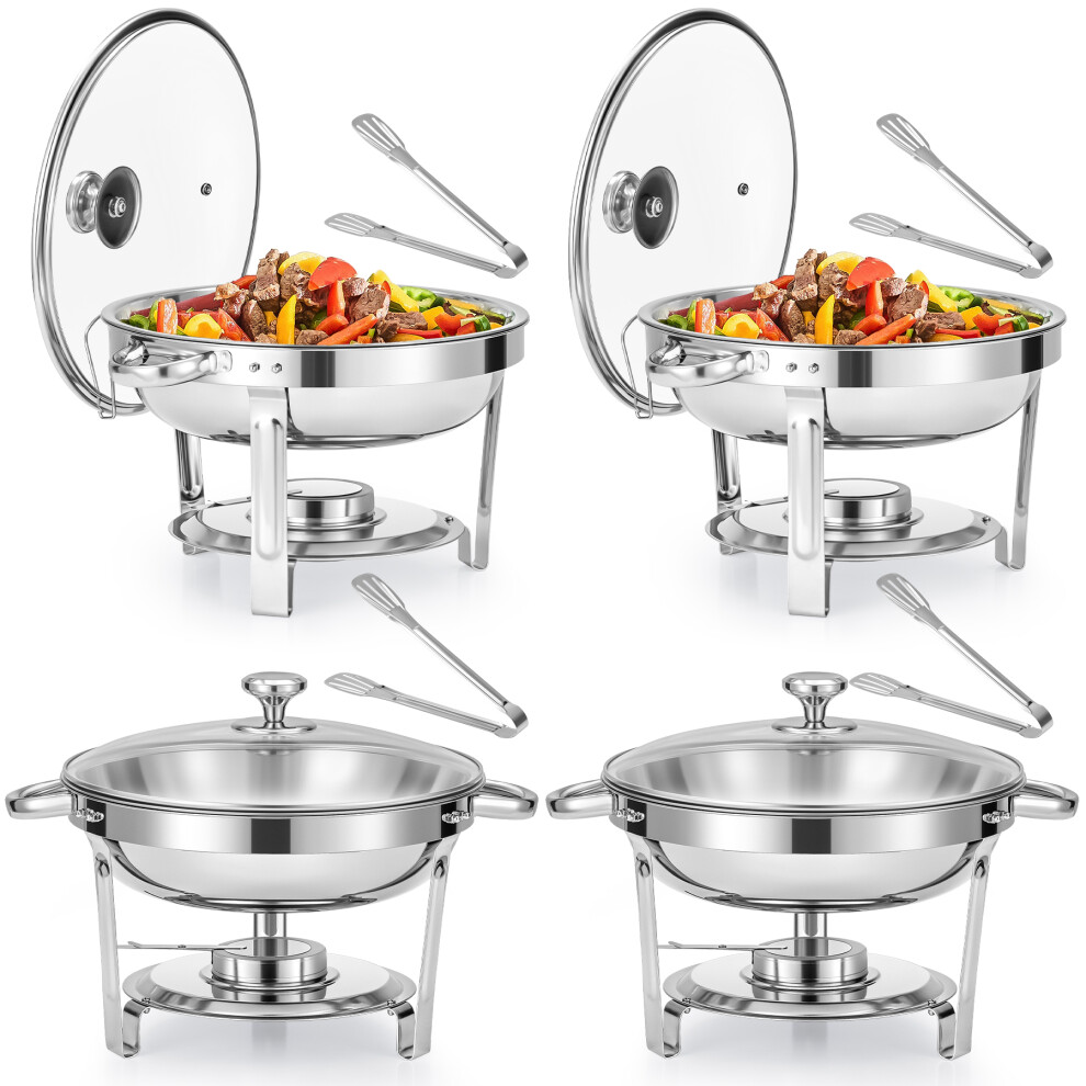 Crenex 4-Packs 5qt Chafing Dish Set Food Warmers Buffet Chafers