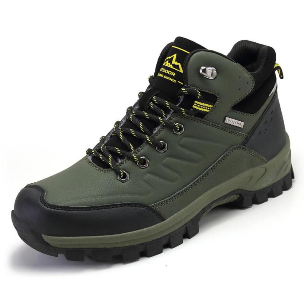 (green, 39) Hoho Fair Men Waterproof  Ankle Boots Men Outdoor Sneakers Work Boots Male Rubber Winter Men&apos;s Boots Big Size