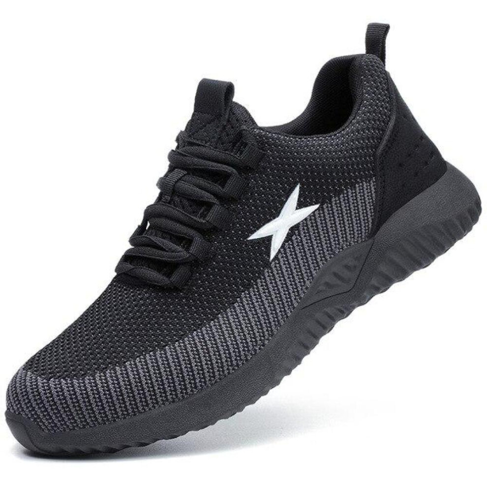 (grey, 45) Anti-puncture Work Safety Boot Male Indestructible Shoes Work Sneakers Comfort Men Shoes Steel Toe Safety Shoes Work Boots Men