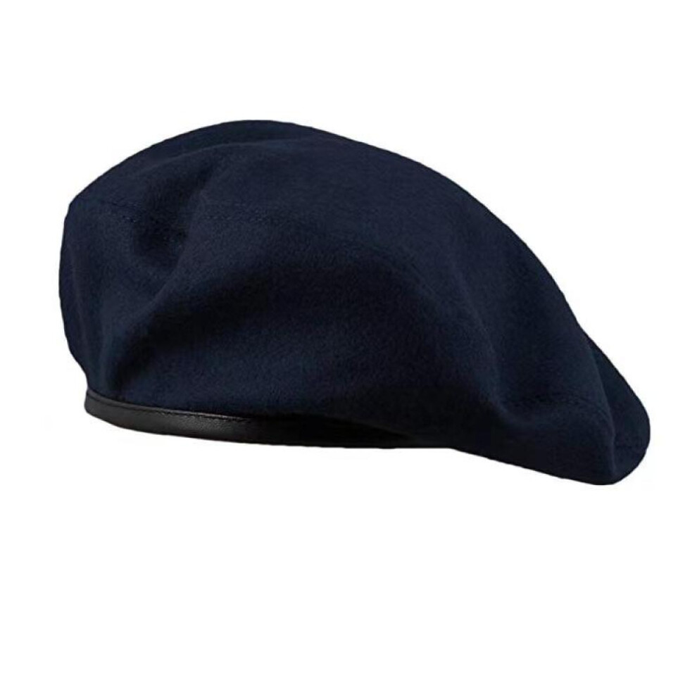 (navy blue, 54) Solider Hat Police Men Beret Caps Wool Berets Men&apos;s Military Cap