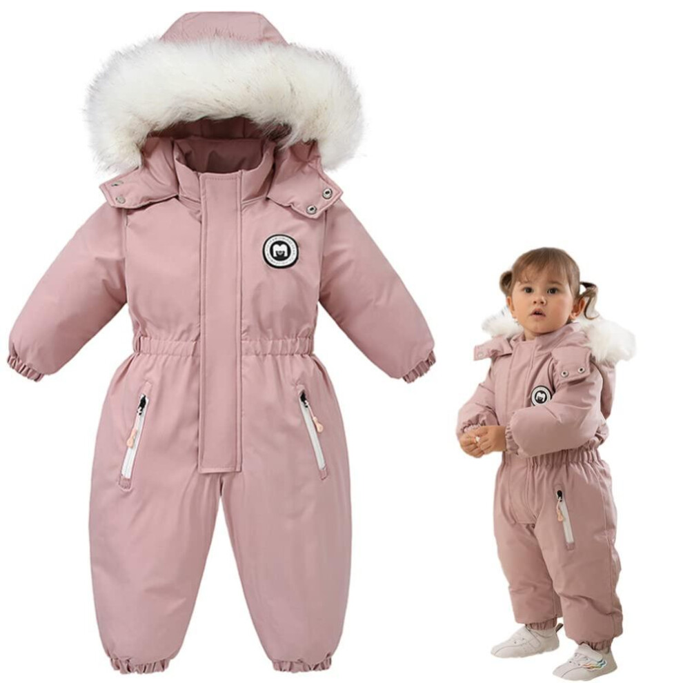 (pink, 120cm) Winter Baby Clothes Thicken Warm Snowsuits For Baby Girl Boy Hooded Jackets Waterproof Ski Suits Kids Coats Outerwear 2 3 4 5 Years