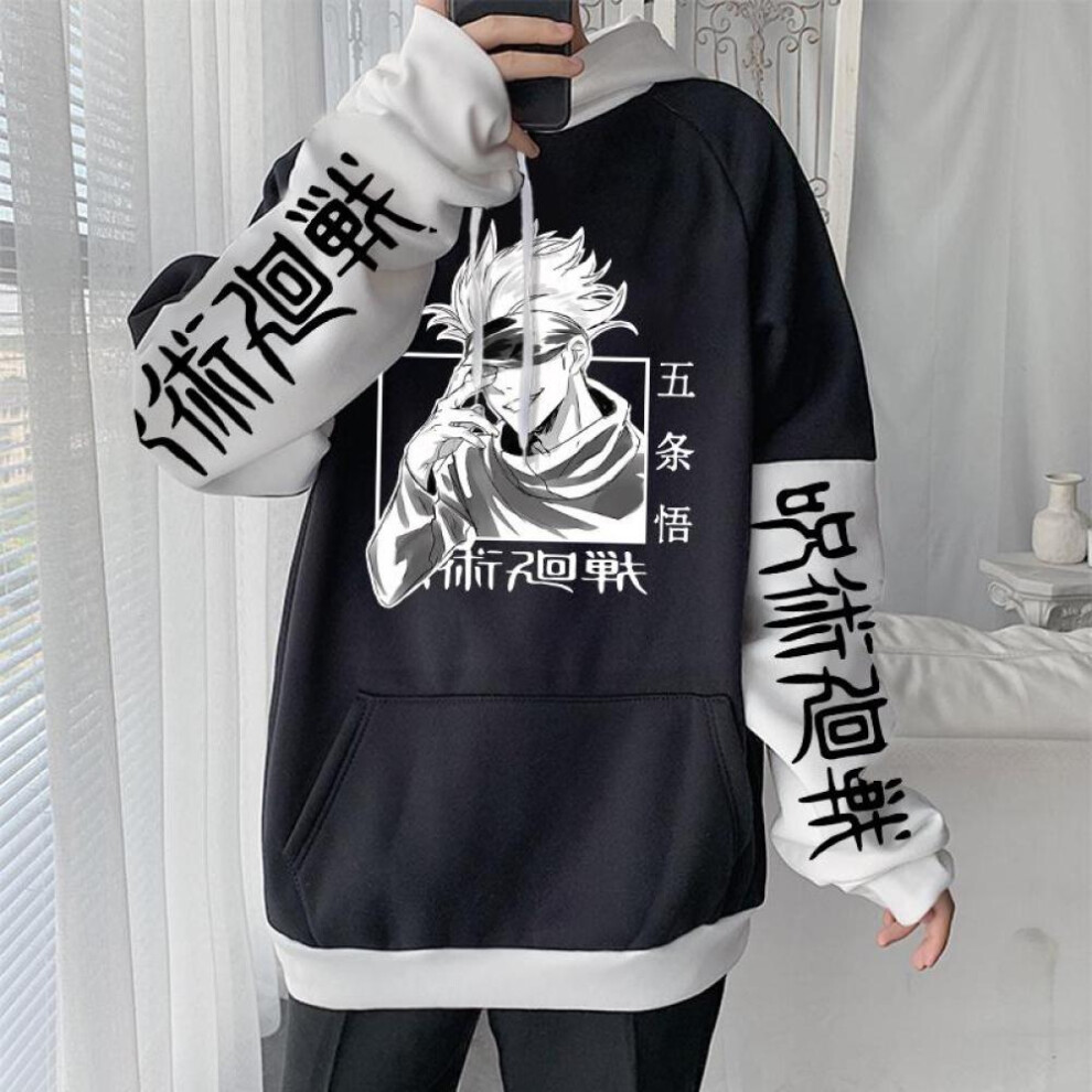 (black, L) Japanese Anime Jujutsu Kaisen Gojo Satoru Men Clothes Hooded Sweatshirts Women Harajuku Cosplay Oversized Streetwear Hoodie Tops