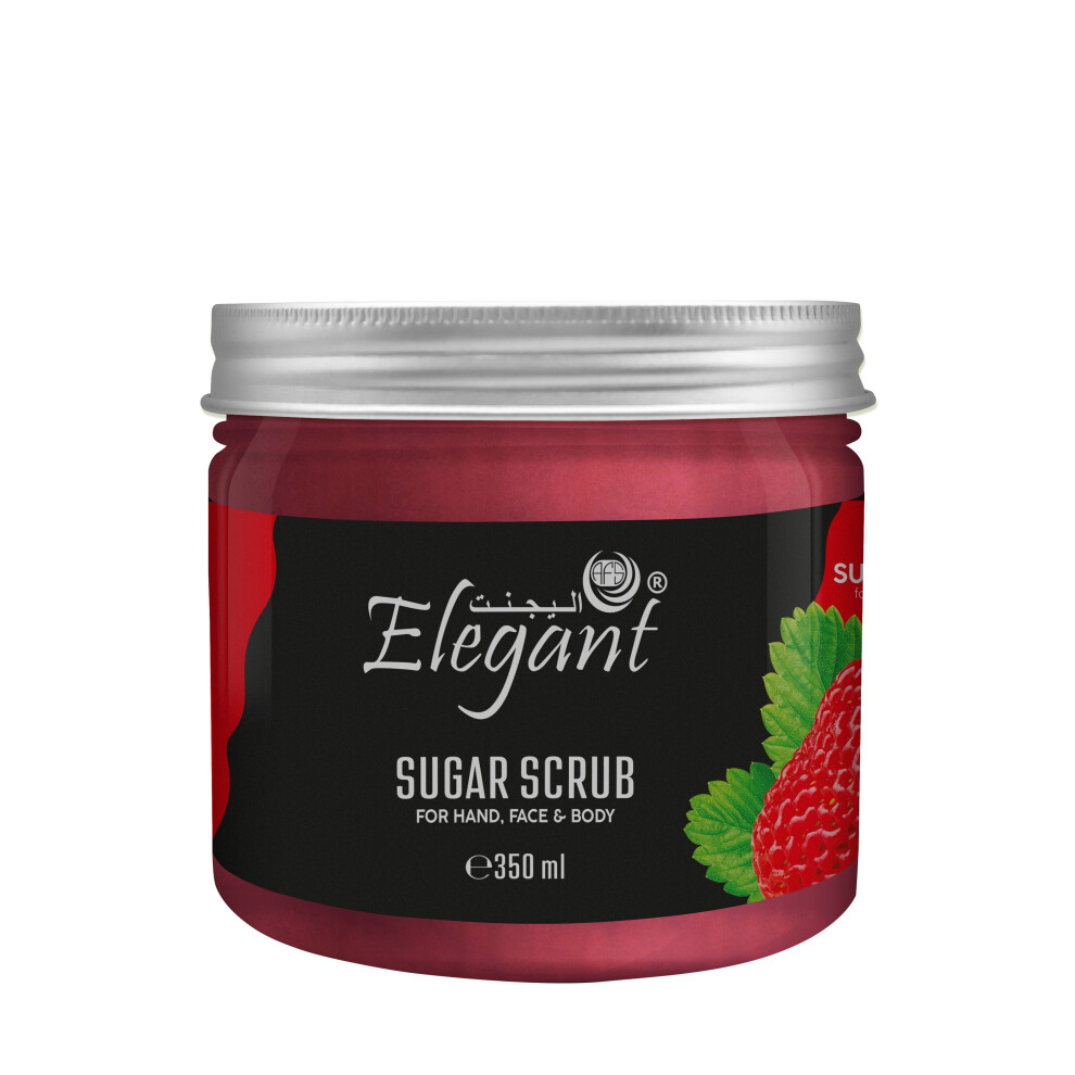 Elegant Nourishing Sugar Scrub Sugar & Strawberry Exfoliating Scrub for Soft, Glowing Skin 350g
