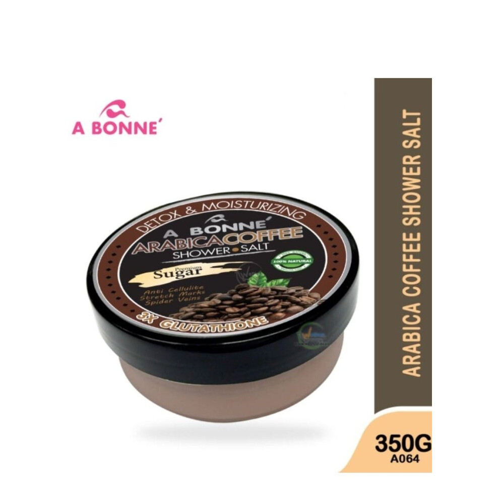 A BONNE Arabica Coffee Shower Salt 350g | Exfoliating & Revitalizing Scrub for Smooth, Soft, and Energized Skin