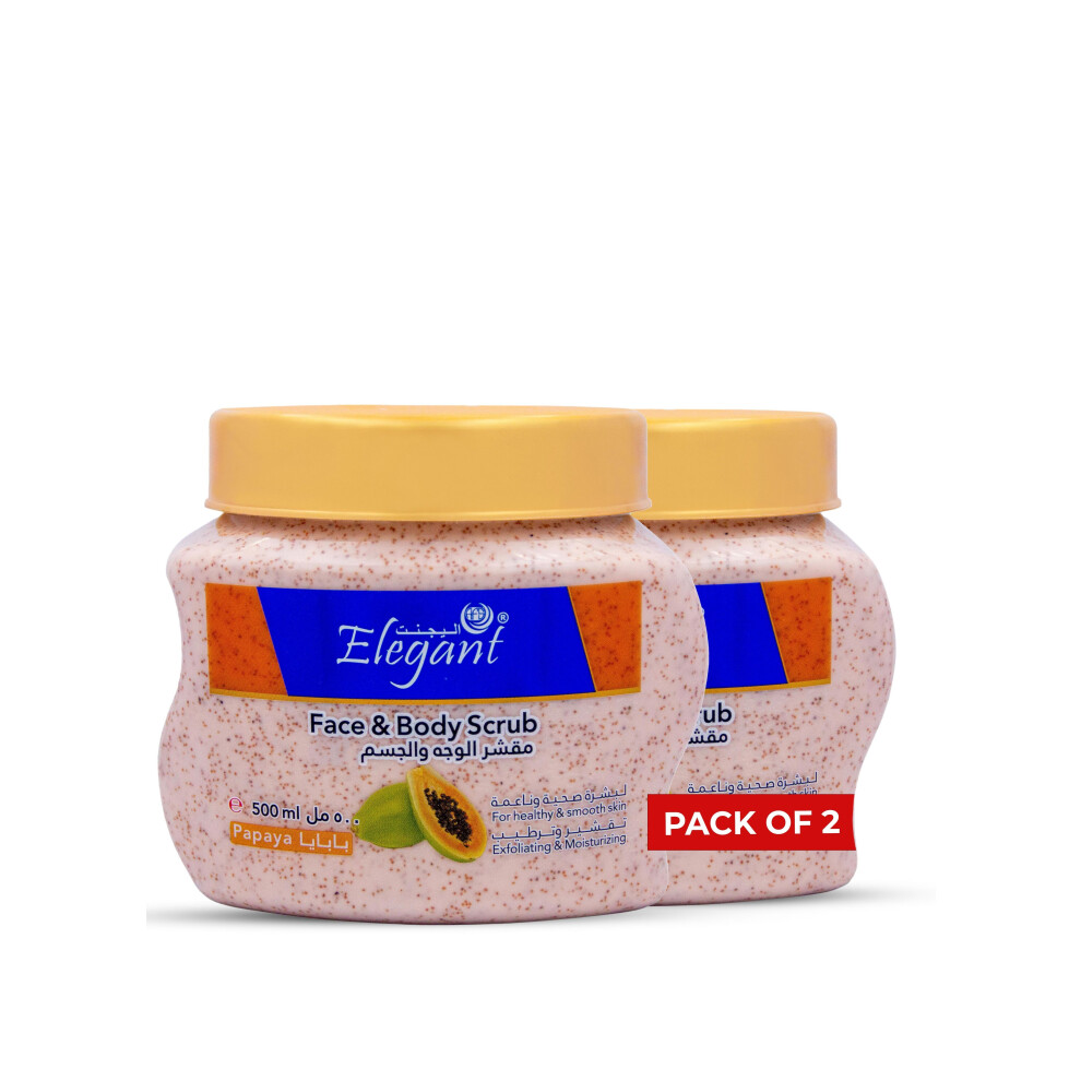 Pink Elegant Pomegranate Deep Exfoliating Face And Body Scrub Nourishing Scrub Smooth, Glowing Skin 500Ml (Pack Of 2)