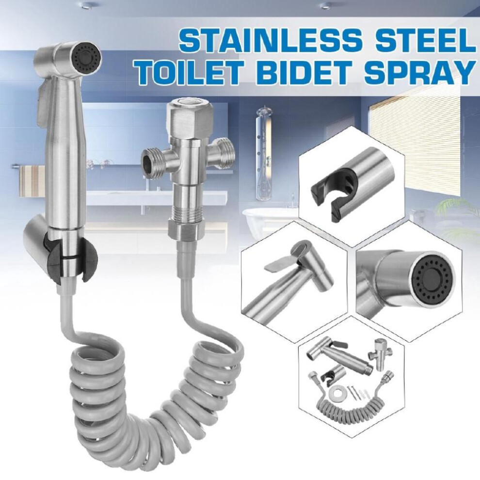 Hand Held Bidet Faucet Sprayer Bidet Set Kit Stainless Steel Sprayer Guns Toilet Spray For Bathroom Self-cleaning Shower Head Toilet