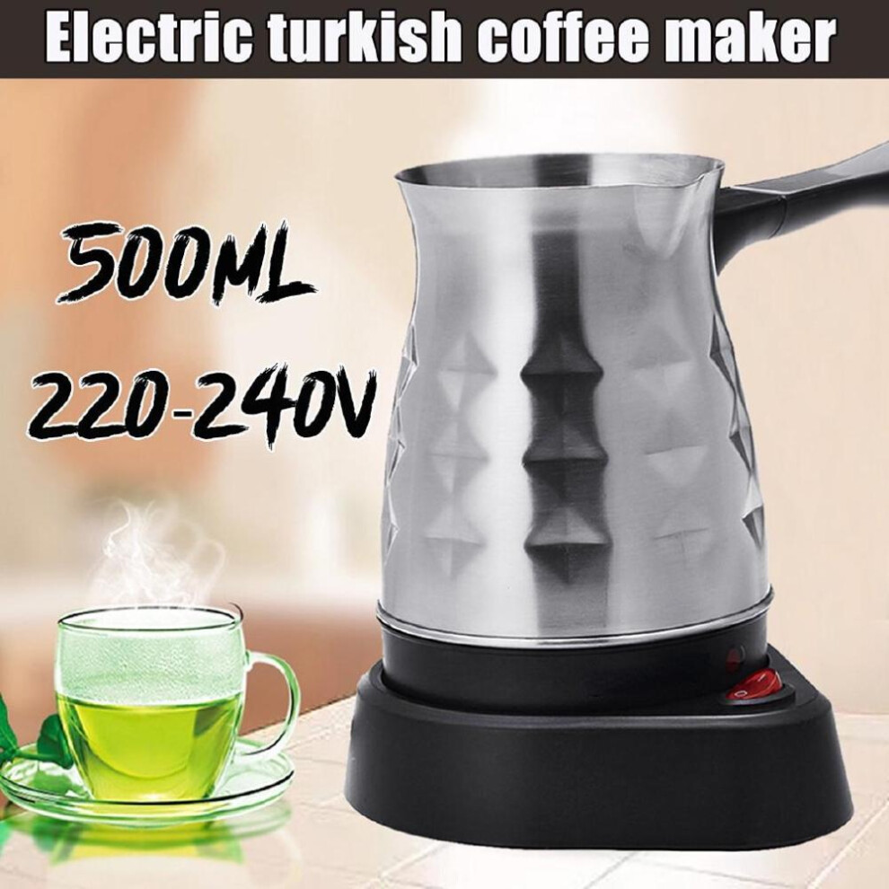 500ml 600w Electric Coffee Maker Pots Kettle Turkish Espresso Percolator Home Stainless Steel Tea Milk Coffee Machine